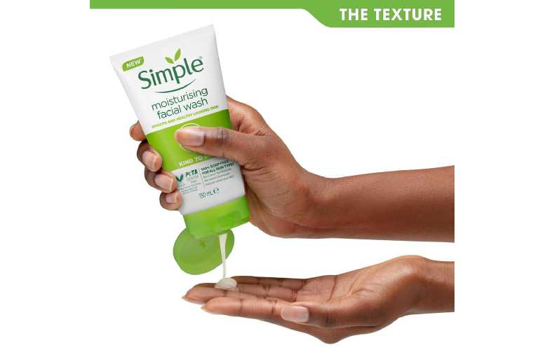 Simple Moisturising Facial Wash for Sensitive Skin – Hydrating Cleanser Gel, 2 x 150ml | Wowcher
