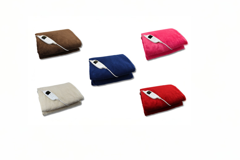 PRICE DROP! Glowmaster UK Electric Heated Blanket – 9 Heat Settings & 8 Colours | Wowcher