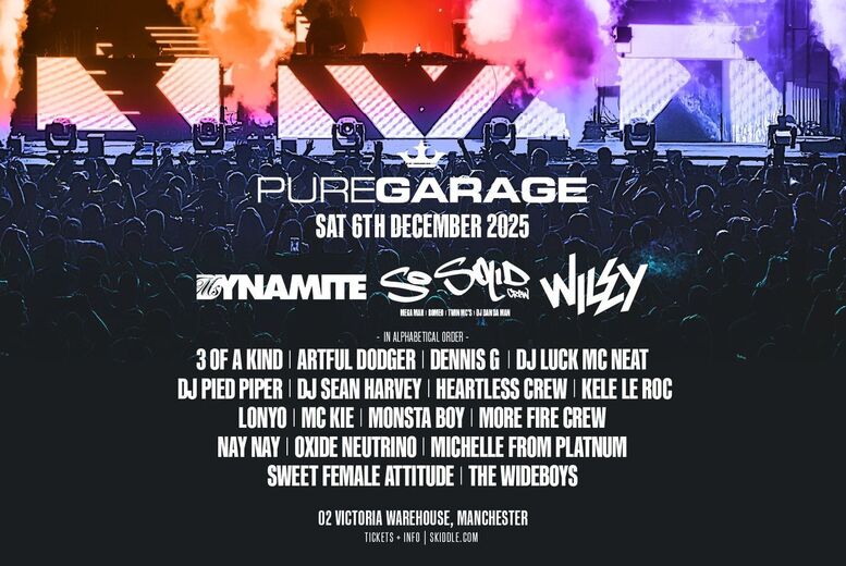1 Ticket to ‘Pure Garage’ Concert – Victoria 02 Warehouse Manchester – 6th Dec | Wowcher