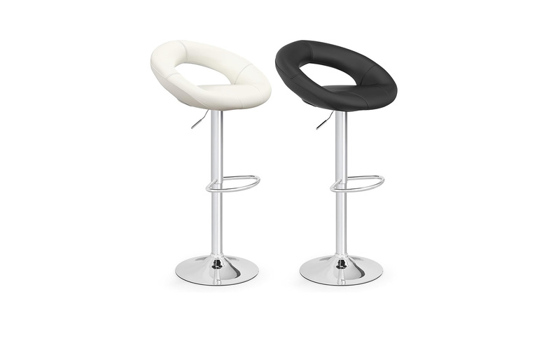 Chic Swivel Adjustable Bar Stools with Hollow Back & Footrest - Set of 2 - Black or White | Wowcher