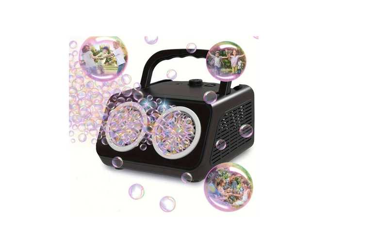 Outdoor Automatic Bubble Machine Maker Toy – Ages 6+, Dual Power, High Output, Party Fun | Wowcher Outdoor Automatic Bubble Machine Maker Toy – Ages 6+, Dual Power, High Output, Party Fun | Wowcher