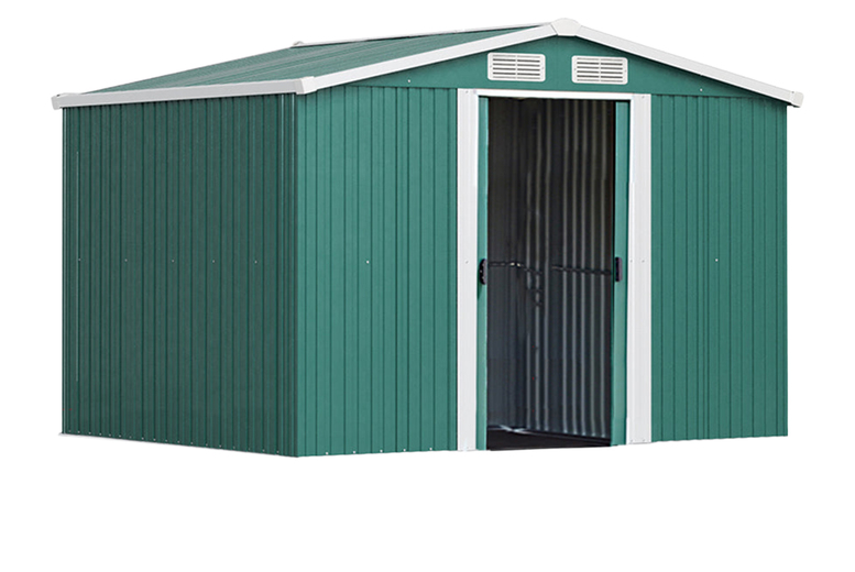 8x7ft Metal Garden Tool Storage Shed with Ventilators | Wowcher