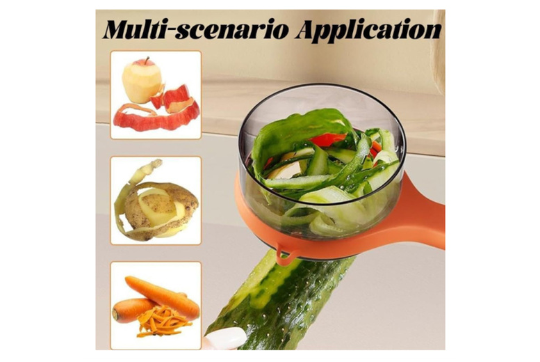 Multifunctional Kitchen Peeler with Built-In Storage Box – Durable Plastic, Mess-Free, Space-Saving | Wowcher