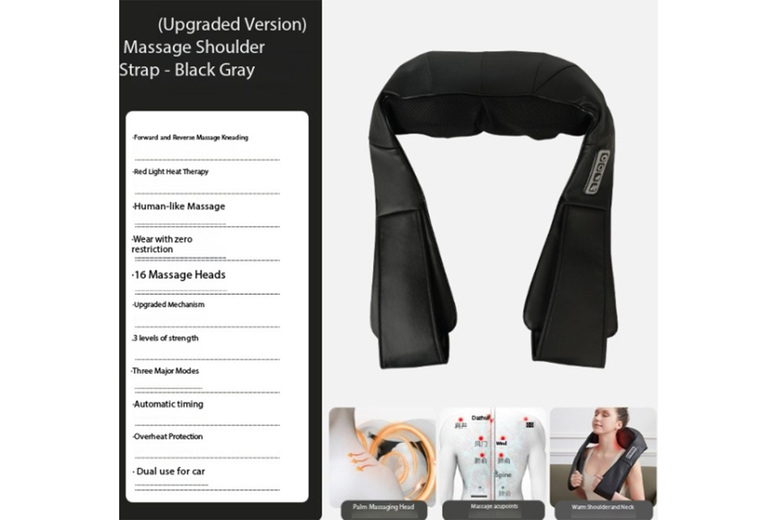 Kneading Massage Shawl Cervical Massager Neck & Shoulder Ergonomic Deep Tissue Device | Wowcher