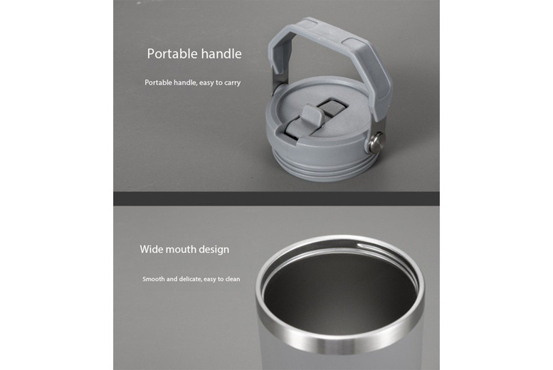 304 Stainless Steel Insulated Car Cup with Portable Handle – Travel Mug, Leakproof, Double-Walled | Wowcher