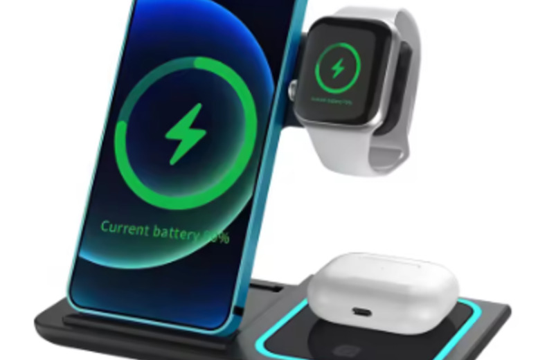 3-in-1 Wireless Charging Station for Audio & HiFi Devices - Fast Charging, Sleek Design, Universal Compatibility | Wowcher