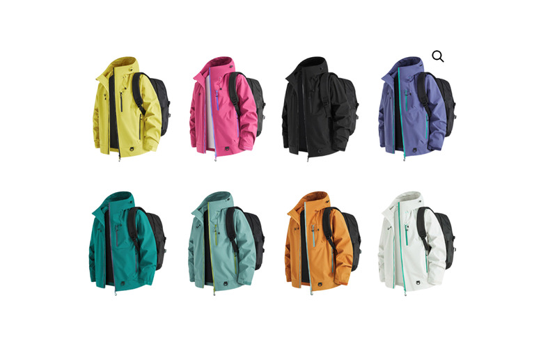 Unisex Outdoor Waterproof & Windproof Hooded Jacket, UK 16, Black | Wowcher