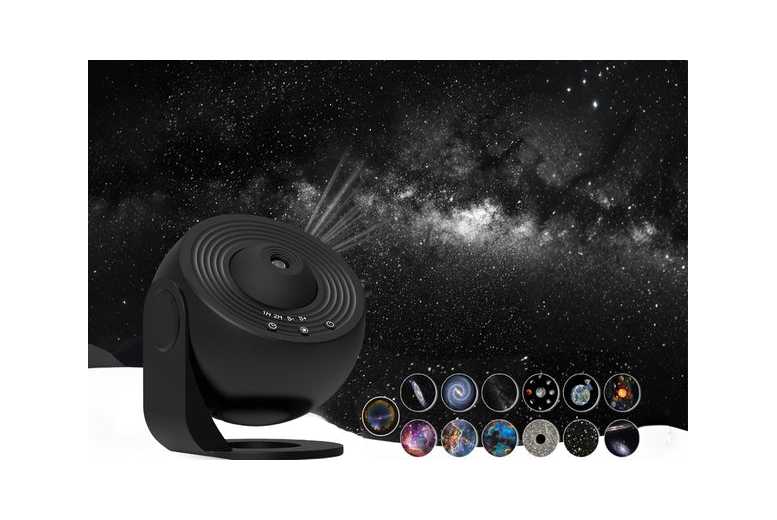 Star Projector Galaxy Ceiling Light – Rotating LED Night Lamp with 13 Interchangeable Slides, Wide Projection | Wowcher