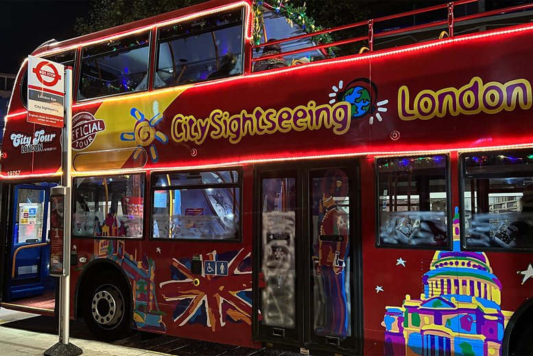 Festive Lights – City Sightseeing 1-Day Hop-On Hop-Off Open Top London Bus Tour: Child, Adult & Family Options – Perfect Christmas Gift | Wowcher