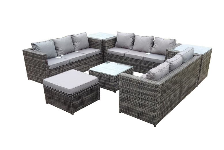 10-Seater Weather-Resistant Grey Rattan Lounge Set | Wowcher 10-Seater Weather-Resistant Grey Rattan Lounge Set | Wowcher