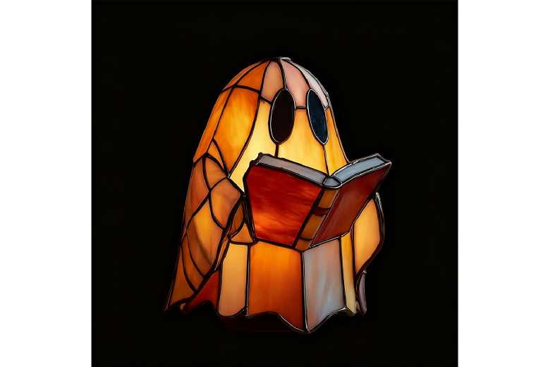 Cute Ghost LED Table Lamp – Halloween Resin Ornament, Whimsical Home Decor | Wowcher