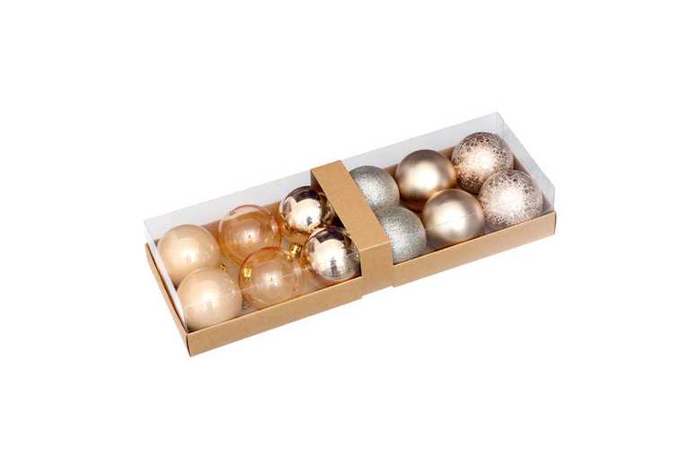 Shatterproof Painted Christmas Bauble Gift Box – 12pcs Festive Ornaments, Multicolour | Wowcher