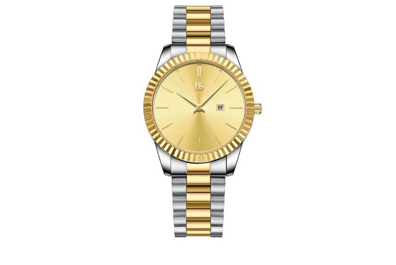Women’s Ravella Two-Tone Gold & Silver Watch with Fluted Bezel – Plated & 2 Yr Warranty | Wowcher