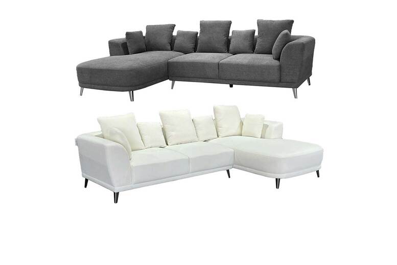 Kresta Corner Sofa – Versatile Modern Style in Grey or Cream Upholstery | Wowcher Kresta Corner Sofa – Versatile Modern Style in Grey or Cream Upholstery | Wowcher