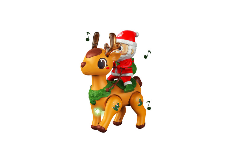 Santa Claus and Reindeer Toy with Lights, Music, and Motion! | Wowcher