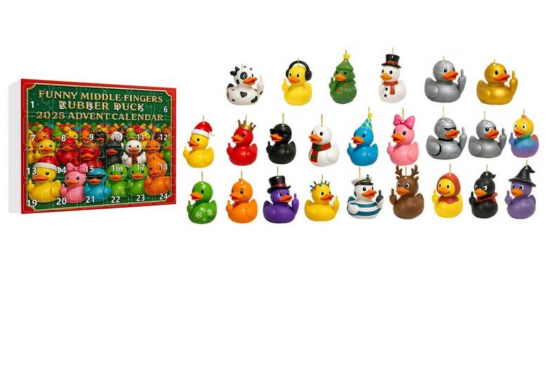 Funny Middle Finger Rubber Duck Christmas Advent Calendar – 24-Piece Set | Wowcher