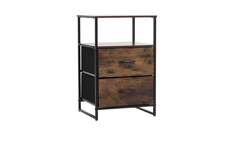 Medieval- Storage Cabinet with 2 Drawers and Open Shelf | Wowcher