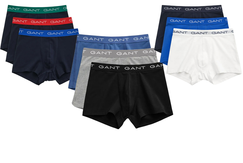Gant 3-Pack Men’s Trunks in Organic Cotton Stretch – Assorted Colours | Wowcher