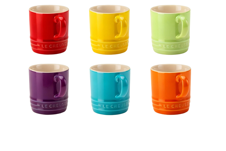 Le Creuset Vibrant Stoneware Rainbow Mugs – Set of 6 350ml | Wowcher