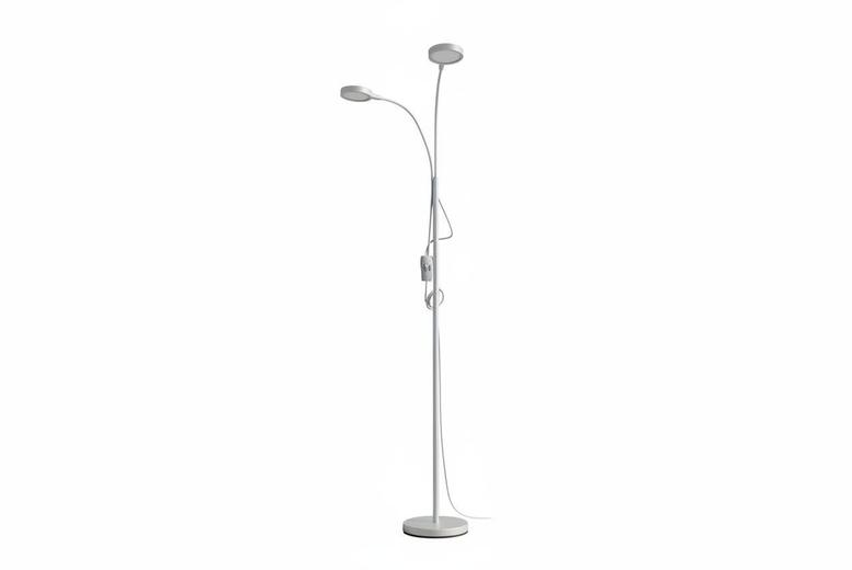 Minimalist 2-Head Sleek Floor Lamp with Adjustable Shades | Wowcher