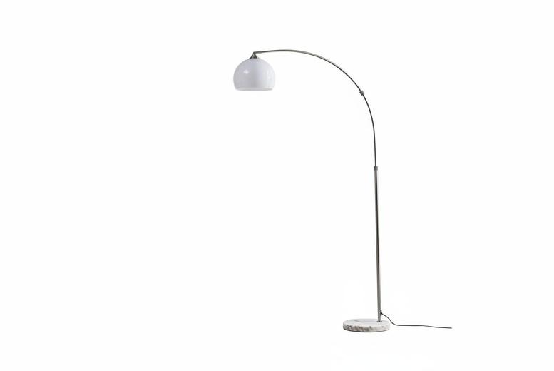 Modern Arched Floor Lamp with Marble Base – Dome Lampshade & E27 Bulb Compatible | Wowcher