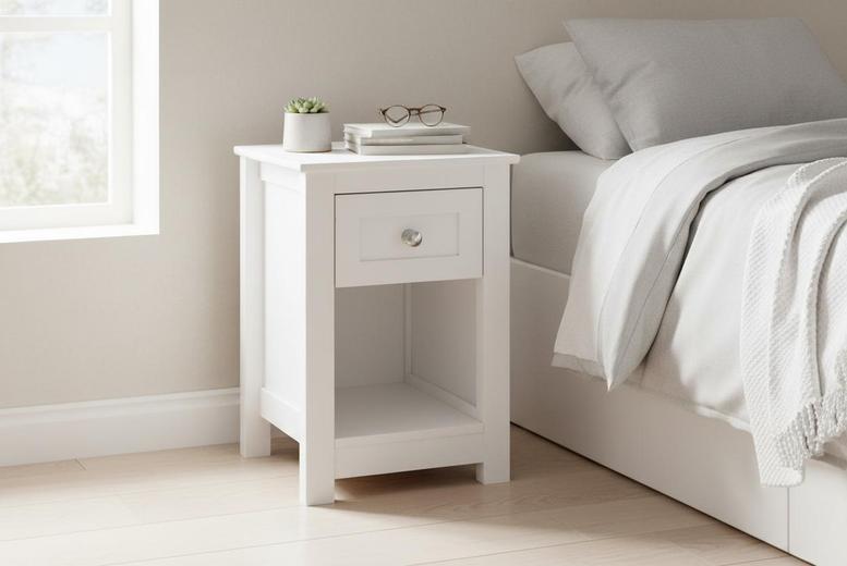 Small Side Table with Drawer, Open Cabinet Storage Included | Wowcher