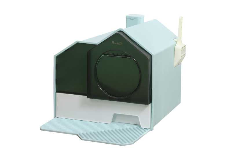 PawHut Enclosed Hooded Cat Litter Box with Scoop, Deodorant & Easy-Clean Tray – PP & ABS, Space-Saving Design, Up to 5kg | Wowcher