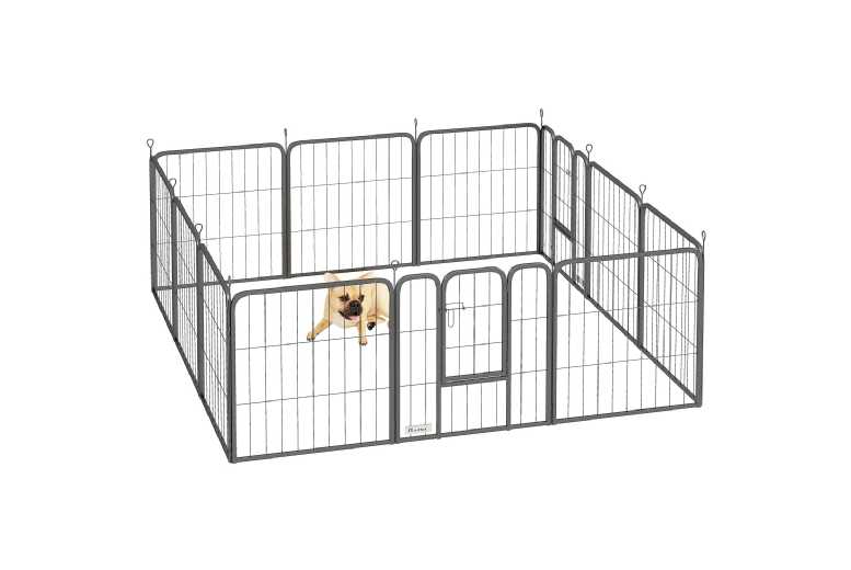 PawHut Heavy-Duty Steel Dog Playpen – 12-Panel, Secure, Foldable, For Small Breeds | Wowcher