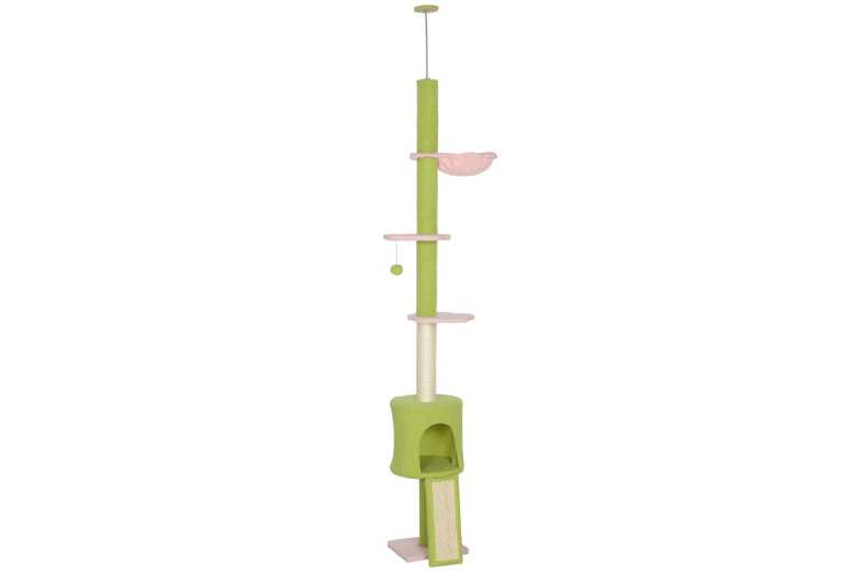 PawHut Adjustable Multi-Level Cat Tree, Plush & Sisal, Space-Saving 220-240cm Condo | Wowcher