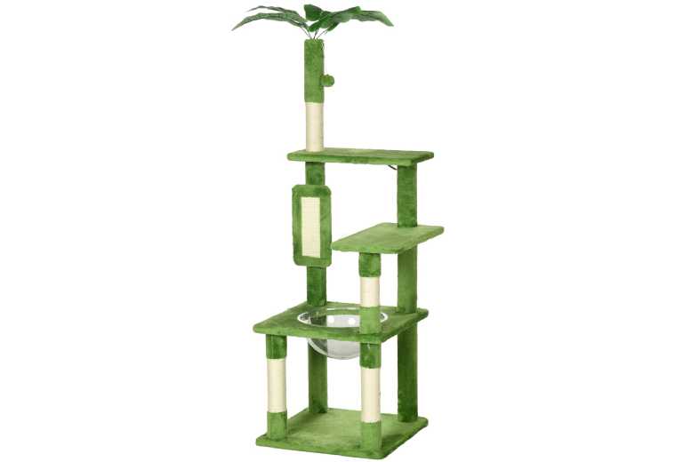PawHut 142cm Multi-Level Cat Tree with Sisal Scratching Posts, Plush Hammock & Toy Ball | Wowcher