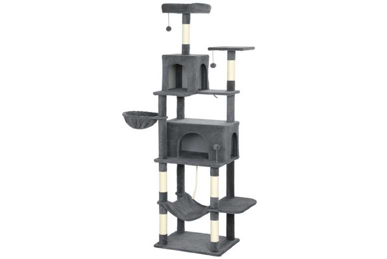 PawHut Multi-Level Cat Tree Tower, 202cm – Sisal Posts, Plush Hammocks & Condos | Wowcher