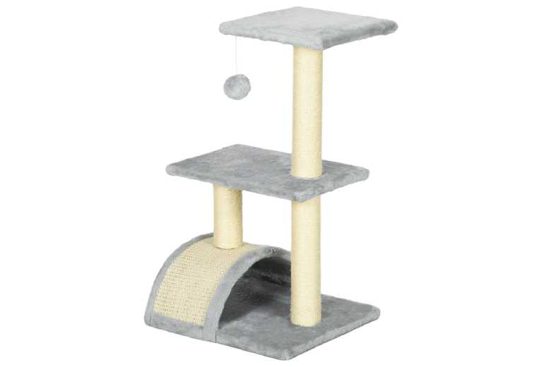 PawHut Multi-Level Sisal & Plush Cat Tree, 72cm – Modern Space-Saving Tower | Wowcher