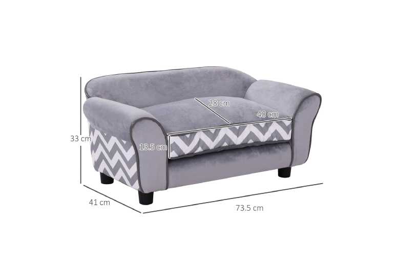 PawHut Luxury Velvet Dog Bed for Small Breeds – Orthopaedic, Washable, Grey | Wowcher