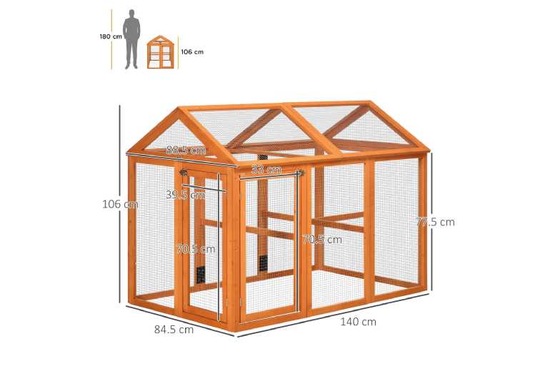 PawHut Wooden Chicken Run for Small Pets – Secure Outdoor Hutch, Large Size, Easy Access | Wowcher