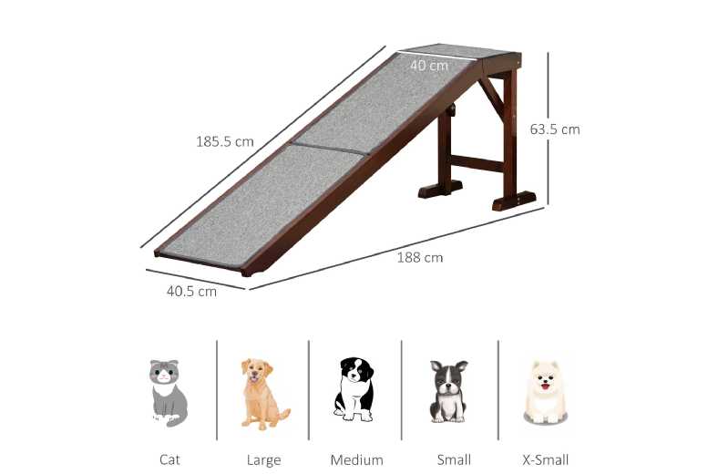 PawHut Non-Slip Dog Ramp – Pine Wood, Extra-Long, Ideal for Senior Dogs & Large Breeds | Wowcher