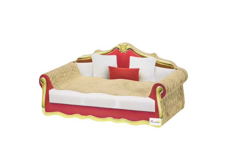 PawHut Cat Scratcher Lounge Sofa Bed with Catnip – Cardboard Scratch Board, Modern Space-Saving Design, For Cats up to 4kg | Wowcher