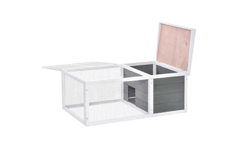 PawHut Rabbit & Guinea Pig Hutch with Run – Outdoor, Weatherproof, Easy Clean | Wowcher