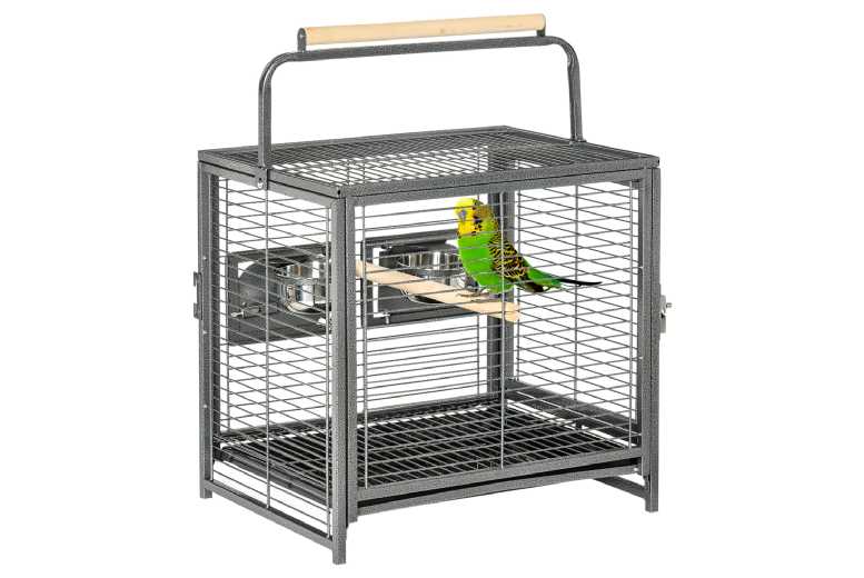 PawHut Parrot Travel Cage – Portable Bird Carrier, Easy Clean, Secure Metal Handle | Wowcher