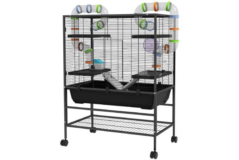 PawHut Large Multi-Level Hamster Cage with Tubes & Accessories – Spacious Small Pet Habitat | Wowcher