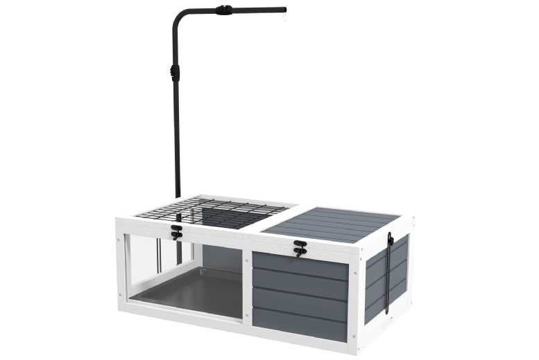 PawHut Tortoise & Small Reptile Table – Easy Clean, Secure Lid, Spacious Wood Enclosure | Wowcher