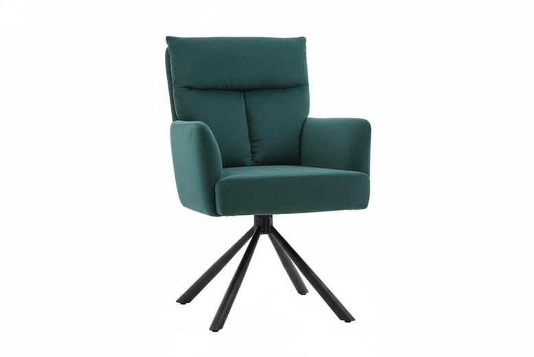 Contemporary Upholstered Swivel Armchair with Black Legs | Wowcher