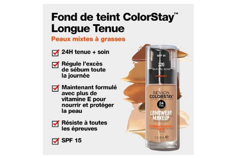 REVLON ColorStay Long-Lasting Liquid Foundation for Combination Skin – Matte Finish, Oil-Free, Vitamin E | Wowcher