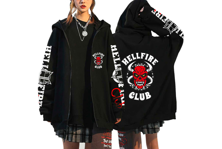 Unisex XXL / 8: A Stranger Things zip up hoodie | Wowcher