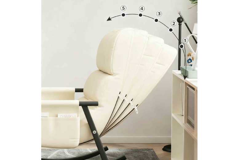 Ergonomic Padded Rocking Recliner Chair – Plush Fabric, Lumbar Support, Space-Saving Armchair | Wowcher