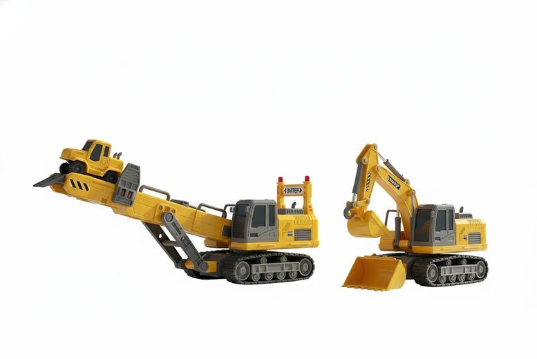 4-in-1 Transforming Engineering Vehicle Toy with Sliding Track | Wowcher