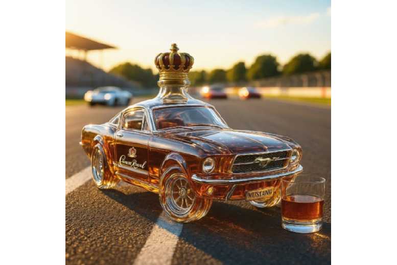 High-Borosilicate Glass Car-Shaped Whisky Decanter - Unique Tableware Gift Bottle, 350ml | Wowcher