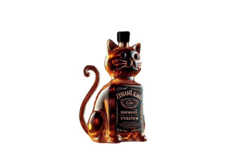 Hand-Blown Borosilicate Glass Cat-Shaped Whiskey Bottle - Durable Decorative Decanter | Wowcher
