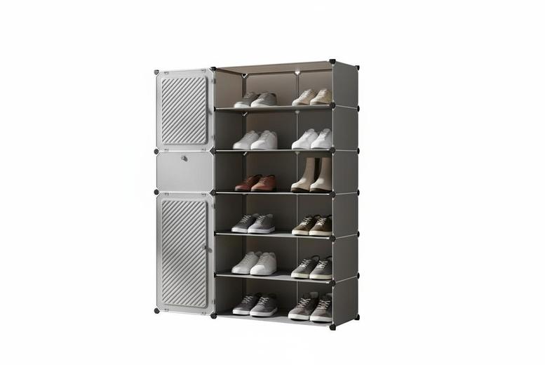 6-Tier Shoe Cabinet with Removable Shelves – Modern & Spacious | Wowcher