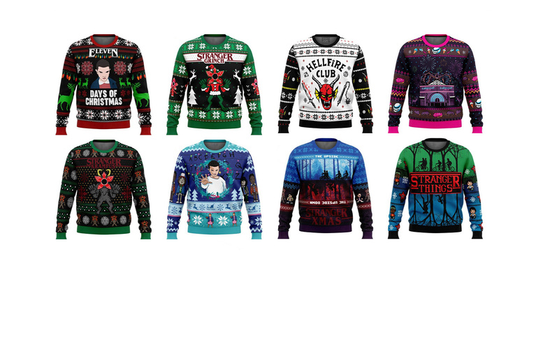 Unisex Black Stranger Things  3D Christmas Jumpers – 8 Styles | Wowcher