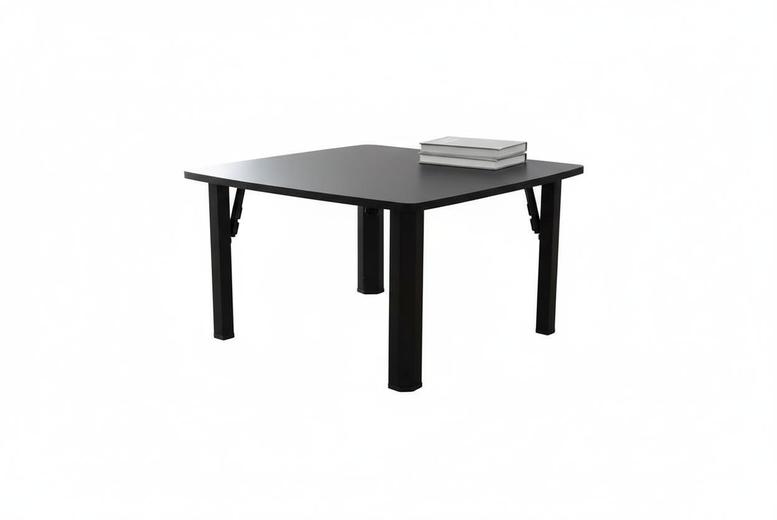Versatile Square 80cm Wooden Folding Coffee Table in Sleek Black Finish | Wowcher